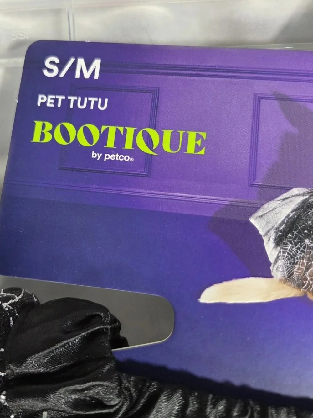 Bootique by Petco NWT Black & Silver Spider Web Tutu Size S/M